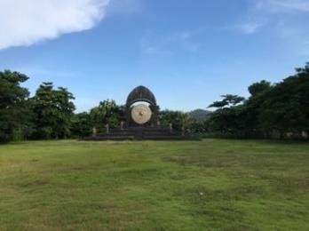 World Peace Gong and lawn at Kertalangu Cultural Village, Bali