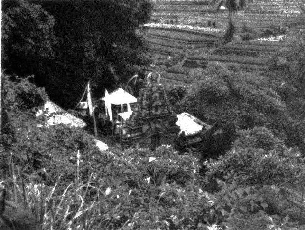 Historical photograph, 1980: Pura Desa in Tihingan Village, Bali