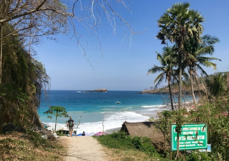 Path down to Virgin Beach, also called Pantai Pasir Putih, in Karangasem, Bali.