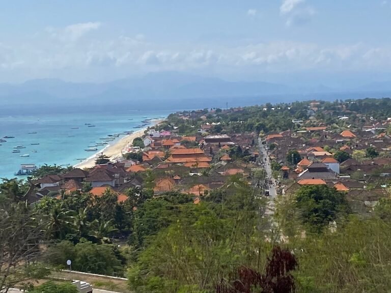 Jungut Batu village and its coastline viewed from Panorama Point, Nusa Lembongan.