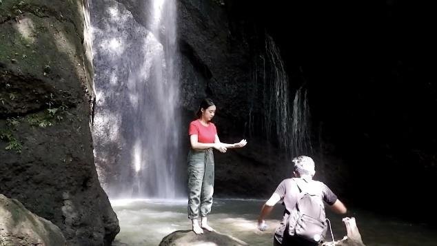 Pengempu Waterfall in Cau Belayu, Tabanan, photographed in 2022.