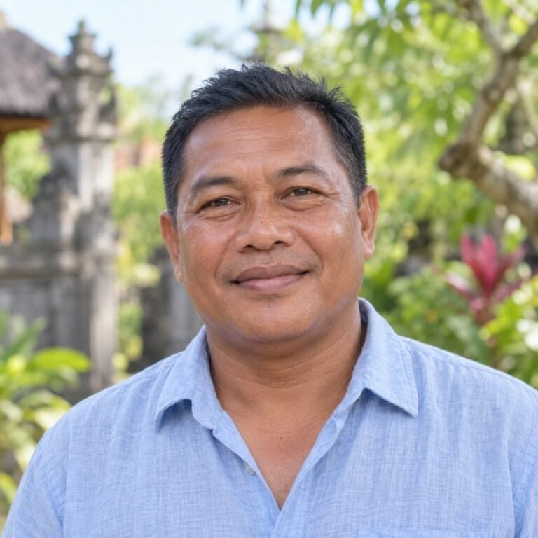 AI-generated portrait of fictional driver Gede Dharma