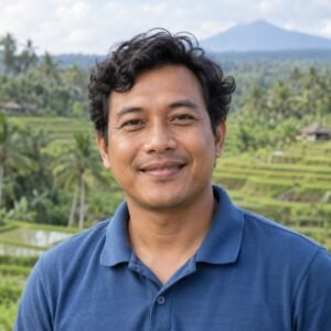 AI-generated portrait of fictional driver Gede Surya