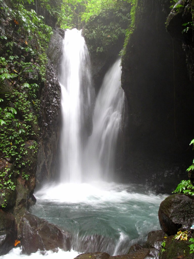 Two streams meeting at Gitgit Twin Waterfall (Campuhan), Bali