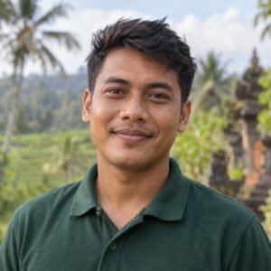 AI-generated portrait of fictional driver Komang Agus