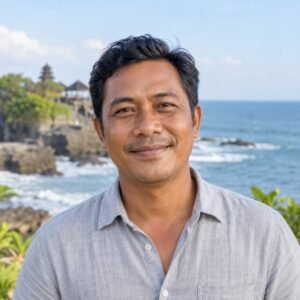 AI-generated portrait of fictional driver Komang Dewa