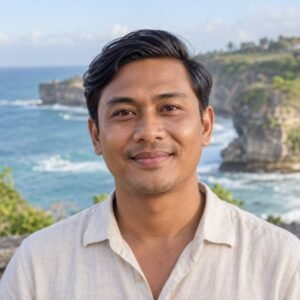 AI-generated portrait of fictional driver Made Bayu