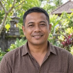 AI-generated portrait of fictional driver Nyoman Putra