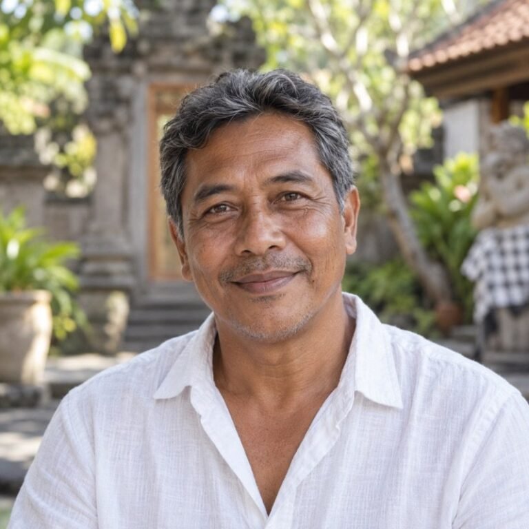 AI-generated portrait of fictional driver Wayan Darmawan
